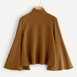 Mock neck bell sleeve sweater - NEW